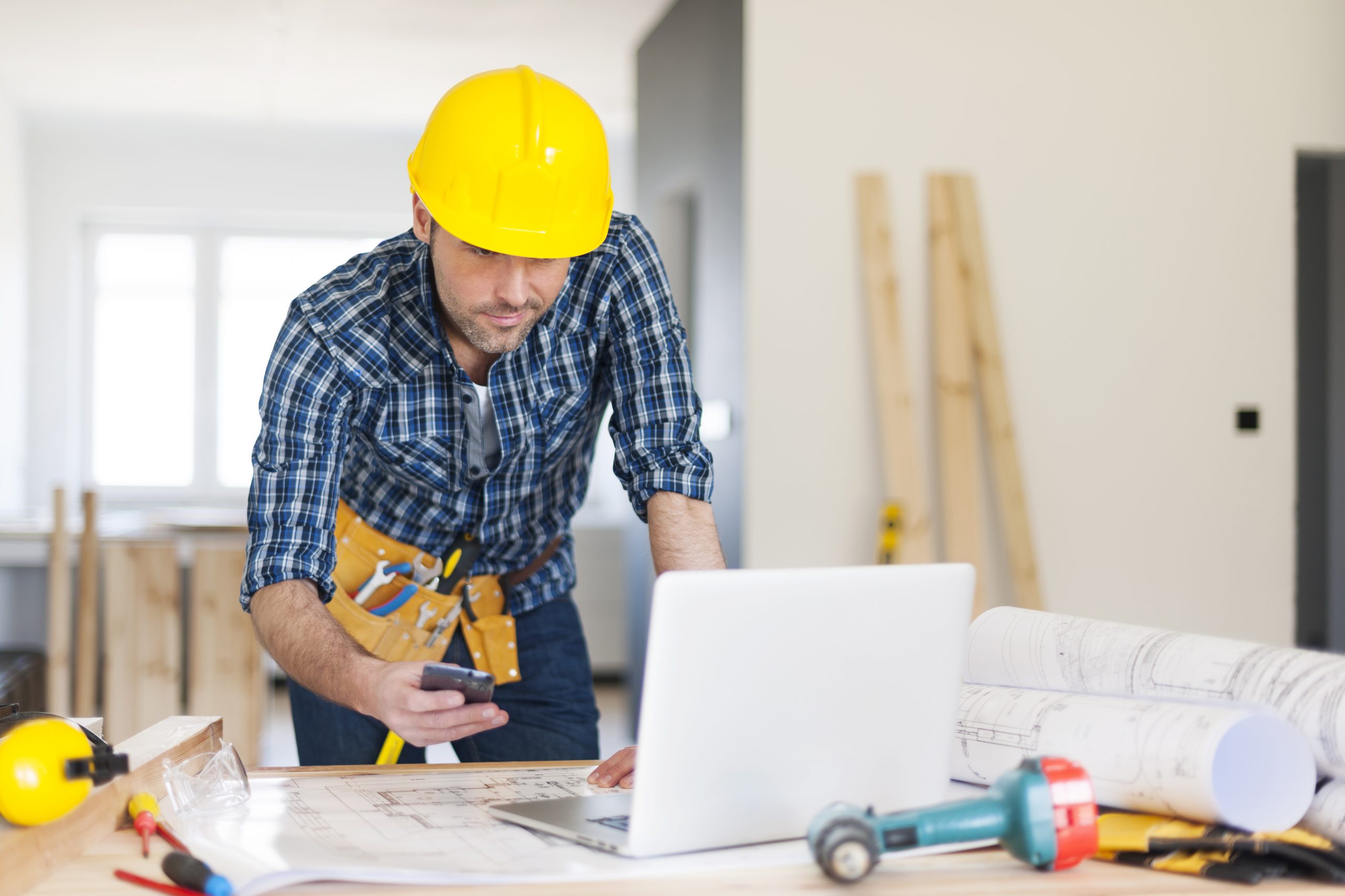 Mobility construction worker on workplace